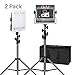 Produktbild GVM LED Videoleuchte Fotografie Beleuchtung Panel 480LED CRI97 TLCI97 Dimmable 2300K-6800K Video Licht Mit Light Stand 2 Kit für im Freien Interview Studio Portrait Photographic(480LS-B2L)