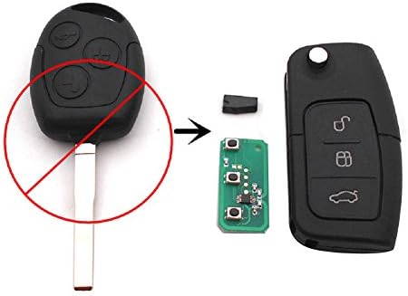 Tutent 3 Buttons 433MHz 4D60 Chip Remote Key Remote Control Car Key Fob for Ford Galaxy Focus Mondeo C Max S Max Fiesta