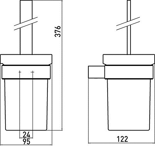 Emco 051500100 Toilettenbürstengarnitur Loft Kristallglas satiniert, Wandmodell - 2