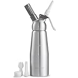 VonShef Siphon à Chantilly 0,5 l/500 ML avec Accessoires - Compatible avec Toutes Les Marques de Cartouches de gaz N2O - 3 Douilles de décoration