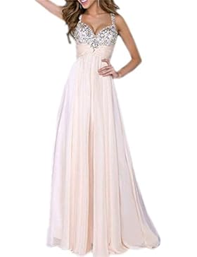 Brautkleid Vintage, Sondereu Maxikleid Elegant Abendkleider Lang Brautjungfernkleid Ballkleid Ärmellos A Linie...
