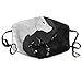 Produktbild Face Masks with Design, Unisex Black and White Wolf Head Art Printed Cotton Mouth-Masks Face Mask Polyester Anti-dust Masks