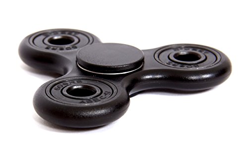Fun tri fidget hand Spinner toy, good quality bearings - Focus toy, stress reducer, relieves anxiety and boredom. For kids & adults (Black)