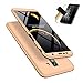 Produktbild Samsung Galaxy J6 Plus Handyhülle + Displayschutzfolie, LaiXin Samsung Galaxy J6 Plus Hülle 360 Grad PC Plastik Hard Case Cover Fall-Abdeckung Schutzhülle mit Panzerglas - Gold