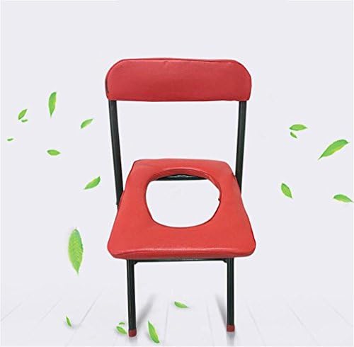 NEEDED Y Commode Chair Folding Toilet Toilet Red Leather Face Older Pregnant Woman