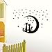 YESURPRISE New PVC Home Art Decor Mural creative Cats Sitting on New Moon Starry Sky Silhouette Wall Stickers Mural Art Decoration For Bedroom/Livingroom/Televison Removable Studyroom sofa Wallpaper Paper House Kids Boys Girls Room Decorative DIY Decoration