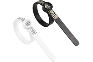 WHGHNCQ 2 Pièces Mesureurs de Taille de Bague Réutilisables avec Mètre Ruban, Jauge pour Doigt, Compteur d'Anneau - Outils de Précision pour Mesurer Les Tailles de Bagues