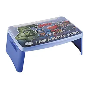 Joyo Marvel Avengers Printed Cartoon Portable Desk | Foldable Kids Study Table & Laptop Desk with Storage Compartment for Art & Craft Activity, Drawing, Bed & Breakfast Table, Home Study Table