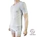 Sweatproof Undershirt for Men: T-shirt against underarm sweat marks (Medium, Natural White)