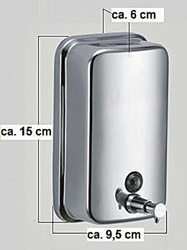 Design Seifenspender Edelstahl poliert 500 ml Wand-Montage - 2