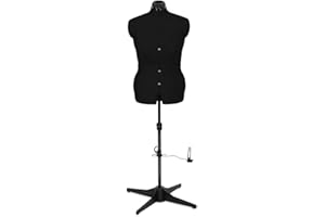SEWING ONLINE Adjustable Dressmakers Dummy, 8 Part, Plain Black, Size Medium (UK 16-22)