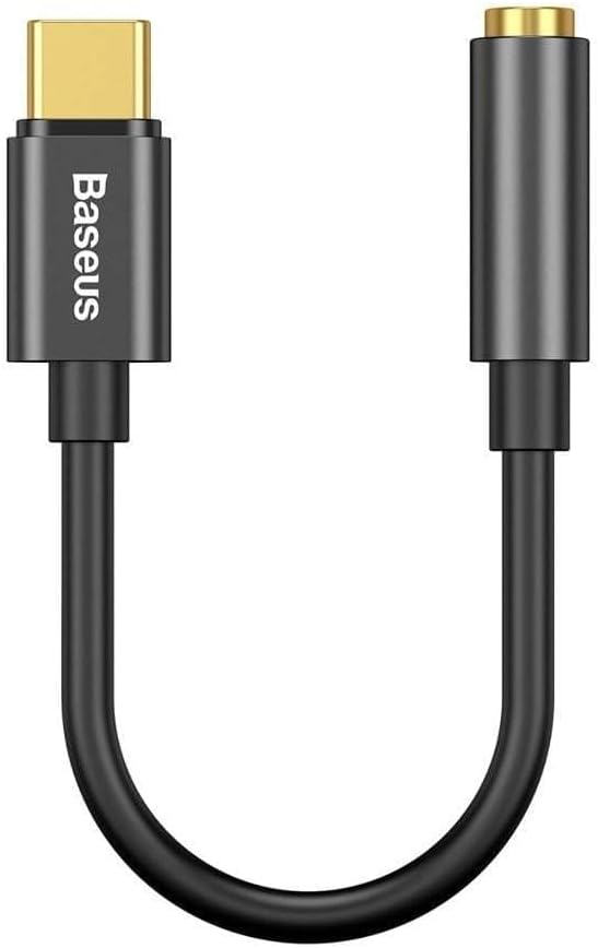 Baseus L54 USB-C - 3,5 mm Kulaklık Adaptörü, 24 bit/48 kHz DAC, Siyah