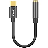 Baseus L54 USB-C - 3,5 mm Kulaklık Adapt&ouml;r&uuml;, 24 bit/48 kHz DAC, Siyah