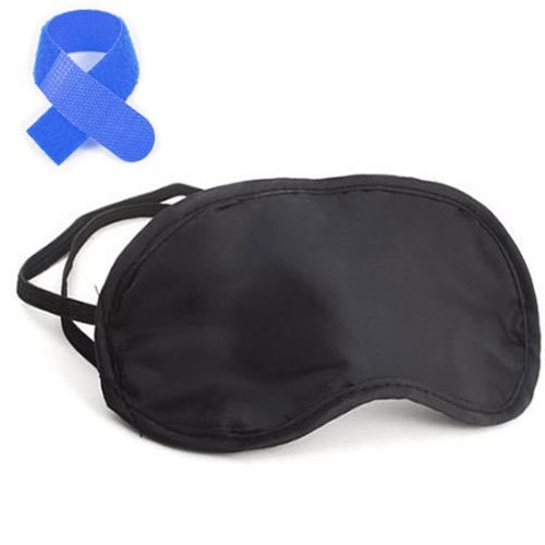 TOOGOO(R) 100% Antifaz para Dormir Llenado de Seda-Negro + Lazo de Cable Gratuito