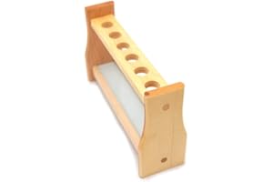 feedal Wooden Test Tube Rack Holder Rack 21mm Hole Wooden Holder Chemistry Spice Rack Test Tubes Lab (25ml 6Slots)