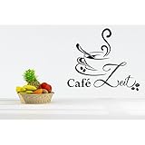 *NEU* Wandaufkleber/Wandtattoo/Wandsticker - Spruch/ für die Küche/Büro***Cafe Zeit*** (Größen.- und Farbauswahl)