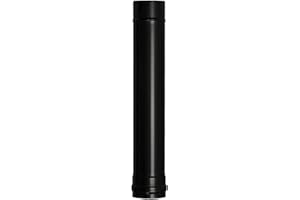 WOLFPACK LINEA PROFESIONAL Wolfpack Tubo de Estufa Pellet Acero Vitrificado Negro Ø 80 mm. Longitud 50 cm. Estufas de Leña, Chimenea, Alta resistencia,