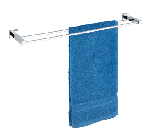 Wenko 17978100 Badetuchstange Duo San Remo Power-Loc – Befestigen ohne Bohren, Doppelstange, Chrom rostfrei, 63.5 x 5 x 13 cm - 2