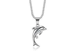 BOBIJOO Jewelry - Pendentif Collier Petit Dauphin Acier Inoxydable 316L Argenté Strass Diamant Chaîne
