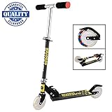 【Sicherheitssystem】 - Fußbremse Hinten FÜR Not- Und Sicherheitsstopps.Nicht Batteriebetriebene LED-Blinkräder,Die FÜR Kleinkinder Viel Spaß Machen Und Nachts Leicht Genug Sind.Dieser Kinderroller VerfÜGt ÜBer Zwei 110 Mm Große Vorderräder,Die Großartige Stabilität Bieten Und Unebenheiten Reduzieren