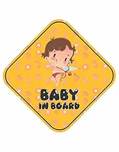 CVANU Baby On Board Kids Safety Warning Window Sign Sticker for Car PVC Vinyl CV06 (Pack of 5) C