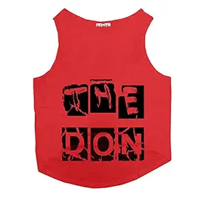 Ruse. Don Printed Cotton Sleevless Cat Tank T-Shirt/Tee-Red -S