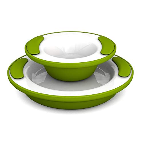 Ornamin - Kit de Plato Térmico y Cuenco Térmico (color: verde)