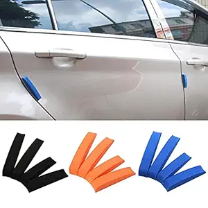 Sisliya 4 PCS Door Anti-Collision Strip Protection Stickers Car Side Door Edge Black Guards Protector (Pack of 1)