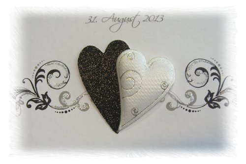 Gästebuch zur Hochzeit mit Namen 10020 in schwarz-weiss - 2