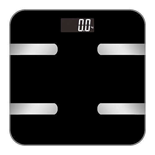 Digital-Waage Bluetooth Körperfett Muskelmasse Wasser iOS & Android App Digitale Personenwaage mit Körperfettmessung (Schwarz) - 3