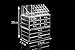 WOLFTEETH Clear Acrylic Make Up Organiser Case 3 Pieces Set total 25 Sections with 9 Drawers 5009