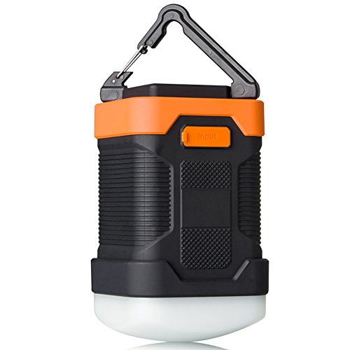 Milool LED-Campinglampe Wasserdichte (IP65) CampingLaterne mit 10000mAh Powerbank, Outdoor wiederaufladbare leistungsstarker mit 2A Ausgang USB-Aufladung für Camping, Wandern, Fischen und auch Notfälle(orange)
