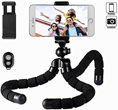 XINER Mini Flexible Tripod for Smartphone, Camera with Bluetooth Wireless Remote Shutter and Phone Holder for Smartphones