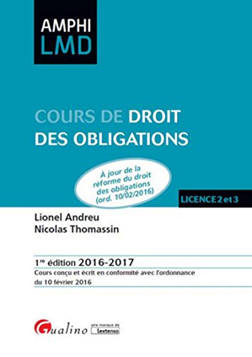 Télécharger Cours de Droit des obligations 2016-2017 livre En ligne