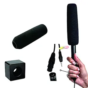 WON Mic Shotgun Condenser Microphone to Interview for Mobile Phone (Black)