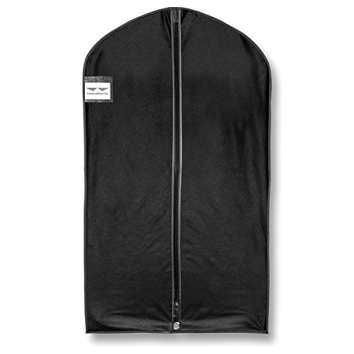 HangerMaster Kleidersack für Anzug, atmungsaktive Schutzhülle und Tasche, 110 cm, Schwarz, 3 Stück - 7