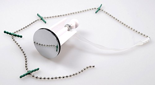 2 Stück Waschbecken-Stöpsel Waschbecken-Stopfen mit Haarfänger-Kette, passend für alle handelsüblichen Waschbecken 40mm hochwertige Qualität - 3