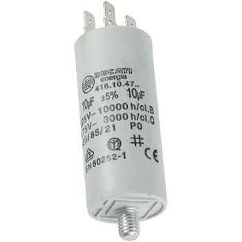 Universal-Motorkondensator 14 UF – Für Waschmaschine, Kühlschrank & Co. Flachstecker, 400V/450V