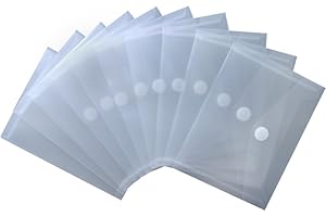 ‎KRANHOLDT Dokumententaschen Sammelmappen / 10 Stück/Sichttaschen A6 quer transparent natur- Dokumentenmappe mit Klappe und Klettverschluss, NEUTRAL