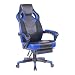 Produktbild Wolmics Gaming-Stuhl mit Fußstütze,Computerstuhl Schreibtischstuhl Rennstil Ergonomisches Design Bürostuhl Mesh PU-Leder Drehsessel Chefsessel WS906 Blau