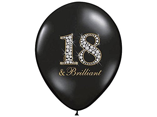 SiDeSo® 10 Luftballons Zahl 18 12" schwarz metallic Party Geburtstag Jahrestag