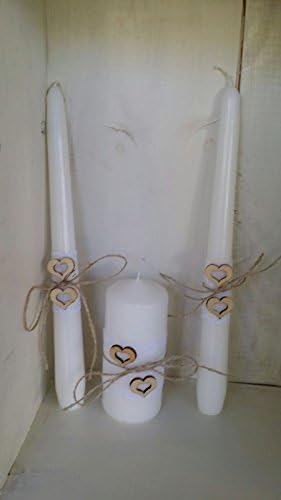 Rustic wedding candles, set of 3, burlap and lace, modern and elegant, an essential wedding detail