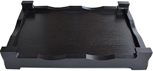 Axiba- Black Solid Wood Tray Rectangular Wooden Plate Tea Set Tea Tray European Tea Cup Tray,A-36 * 24 * 6cm