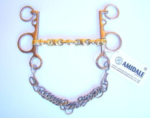 Amidale-Waterford-Pelham-With-Lozenge-Chain-Copper-Mix-German-Silver-Horse-Bit