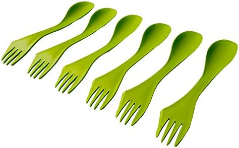 Spork Plastic Knife Fork and Spoon Pack of 6 - Green
