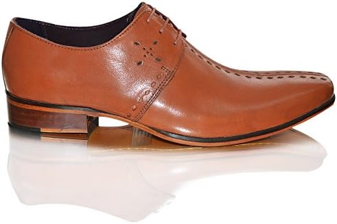 Mens 100% Leather Pointed Toe Formal Wedding Party Lace Up Shoes UK Size 7 - 11