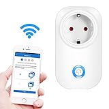 Presa WiFi Comandabile , Ubegood Spina EU Smart Plug Supporta Android e iOS Con App Dedicata e Compatibile Con Amazon Alexa Ritardante Per Fuoco - Bianco