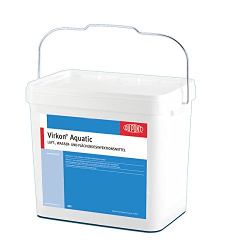 Virkon Aquatic - professionelles Wasserdesinfektionsmittel, bekämpft effektiv Viren, Bakterien und Pilze im Koiteich und am Koi. Virkon Aquatic ist ein starkes, komplex zusammengesetztes, keimtötendes Wasserdesinfektionsmittel mit einer einzigartigen, patentierten Wirkstoffformel. Virkon Aquatic bekämpft KHV, Columnaris, Aeromonas und Pseudomonas. Das Original von Dupont, 480g Dose