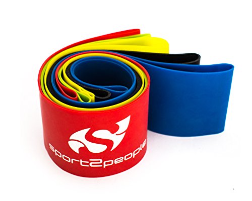 Sport2People Fitnessbändern Loop Set für physikalische Therapie. Elastikband für Sport, Bewegung, Fitness. Resistance bands aus Naturlatex. Trainingsband zum Dehnen und anstrengende Krafttraining - 5