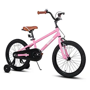 JOYSTAR Girls Cruiser Bike with Training Wheels & Fenders for 12 14 16 Inch Kids Bike (Pink White Green)